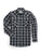 Ely and Walker Mens Western Plaid Snap Blue Poly/Cotton L/S Shirt