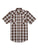 Ely and Walker Mens Plaid Snap Brown Poly/Cotton S/S Shirt