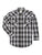 Ely and Walker Mens Plaid Snap Black Poly/Cotton L/S Shirt