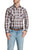 Ely and Walker Mens Plaid Snap Brown Poly/Cotton L/S Shirt