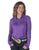 Cowgirl Tuff Womens Pullover Button-Up Purple Polyester L/S Shirt