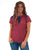 Cowgirl Tuff Womens Denim Print Tee Red/Blue Poly/Rayon S/S T-Shirt