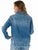 Cowgirl Tuff Womens Oversized Raw Edge Blue Cotton Blend Denim Jacket