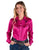 Cowgirl Tuff Womens Stretch Satin Pullover Pink/Black Polyester L/S Shirt