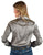 Cowgirl Tuff Womens Stretch Satin Pullover Silver/Black Polyester L/S Shirt