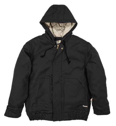 Berne Mens Black Cotton Blend FR Hooded Jacket