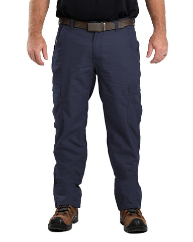 Berne Apparel Mens Flame Resistant Ripstop Navy Cotton Blend Work Pants