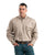 Berne Apparel Mens Flame Resistant Button Down Work Khaki Cotton Blend L/S Shirt