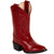 Old West Red Childrens Girls Corona Leather J Toe Cowboy Western Boots 2 D