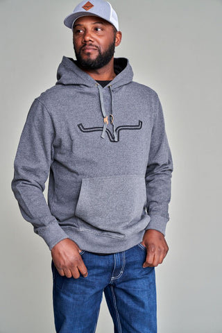 Kimes Ranch Mens Fast Talker Charcoal Grey 100% Cotton Hoodie