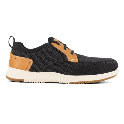 Florsheim Mens Black/Brown Textile Work Shoes Conway Casual Sneaker CT 11 D