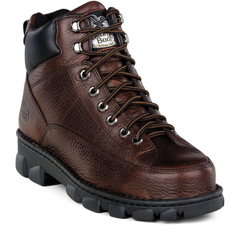 Georgia Eagle Light Mens Dark Brown Leather Wide Steel Toe Work Boots