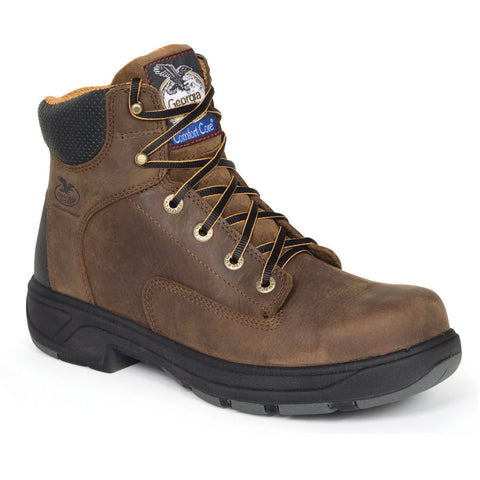 Georgia FlxPoint Mens Brown Leather Waterproof Composite Toe Work Boots