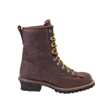 Georgia Mens Chocolate Leather Waterproof EH Logger Boots