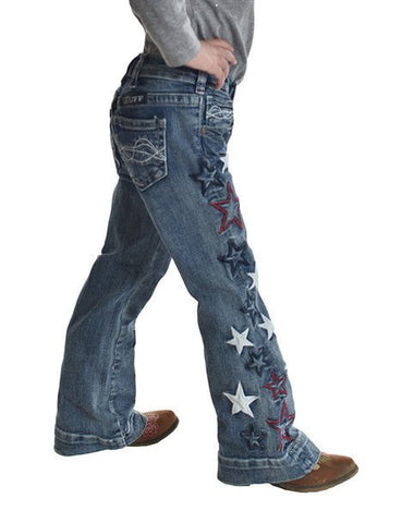 Cowgirl Tuff Girls Starstruck Medium Wash Cotton Blend Jeans