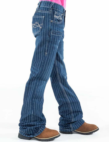 Cowgirl Tuff Kids Girls Streamline Medium Wash Cotton Blend Jeans