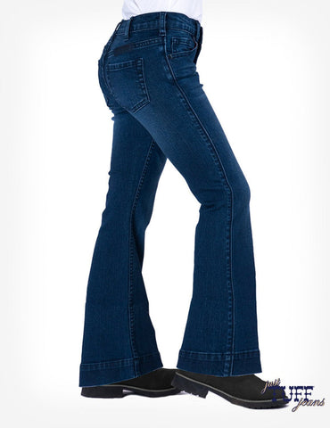 Cowgirl Tuff Kids Girls Just Trouser Medium Wash Cotton Blend Jeans