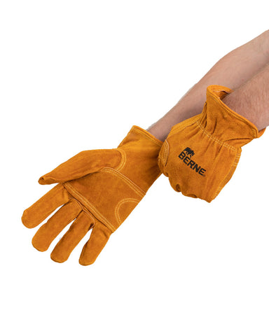 Berne Apparel Mens Classic Leather Work Gold Leather Gloves