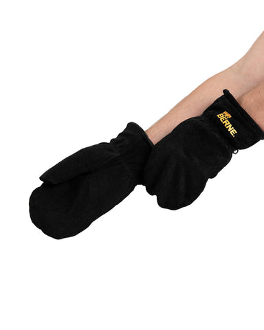 Berne Apparel Mens Sherpa-Lined Black Leather Mittens