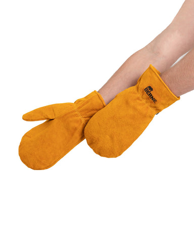Berne Apparel Mens Sherpa-Lined Gold Leather Mittens