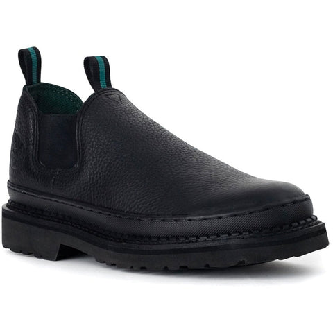 Georgia Mens Black Leather Giant Romeo Loafers Slip-On Boots