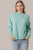 Kimes Ranch Womens Gina Turquoise Cotton Blend Sweatshirt