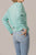 Kimes Ranch Womens Gina Turquoise Cotton Blend Sweatshirt