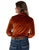 Cowgirl Tuff Womens Pullover Velvet Button-Up Rust Polyester L/S Shirt