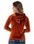 Cowgirl Tuff Womens Embroidered Velvet Rust Polyester Hoodie