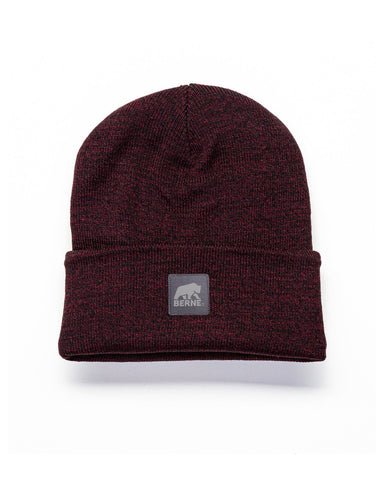 Berne Unisex Heritage Knit Cuff Maroon/Black 100% Acrylic Beanie Hat