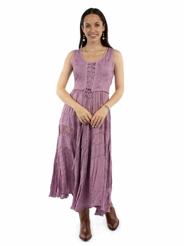 Scully Womens Honey Creek Full Length Dusk 100% Rayon S/L Dress