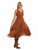 Scully Womens Full Length Lace-Up Rust 100% Rayon S/L Dress XS