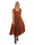 Scully Womens Full Length Lace-Up Rust 100% Rayon S/L Dress