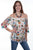 Scully Womens Ivory 100% Viscose Floral Garden S/S Blouse