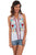 Scully Womens White Multi 100% Viscose Rick Rack Tank Top