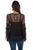 Scully Womens Black Nylon 2 Pc Swiss Dot L/S Tunic