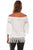 Scully Womens Off White Nylon Double Ruffle S/S Blouse