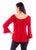 Scully Womens Drapey Silhouette Red 100% Rayon L/S Blouse