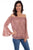 Scully Womens Mauve Nylon Ruffle Lace L/S Tunic