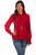 Scully Womens Red 100% Cotton Peplum L/S Tunic