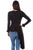 Scully Womens Black Cotton Blend Peplum L/S Tunic
