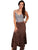 Scully Honey Creek Womens Multi-Fabric Skirt Copper 100% Rayon Long