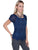 Scully Honey Creek Womens Blue 100% Rayon S/S Multi-Fabric Blouse