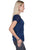 Scully Honey Creek Womens Blue 100% Rayon S/S Multi-Fabric Blouse