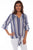 Scully Womens Blue Rayon Puff Print S/S Blouse
