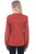 Scully Womens Rust Cotton Blend Yoke L/S Blouse