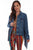 Scully Womens Denim Cotton Blend Jean Fringe Jacket