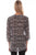 Scully Womens Black Rayon Band Collar S/S Blouse
