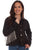 Scully Womens Black Cotton Blend Rhinestone Fringe Denim Jacket