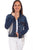 Scully Womens Denim Cotton Blend Rhinestone Fringe Jacket